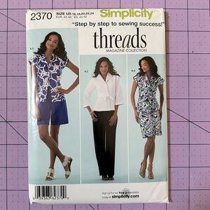 NEW Simplicity 2370 Sewing Pattern Threads Jacket Skirt Pants Shorts Sizes 16-24